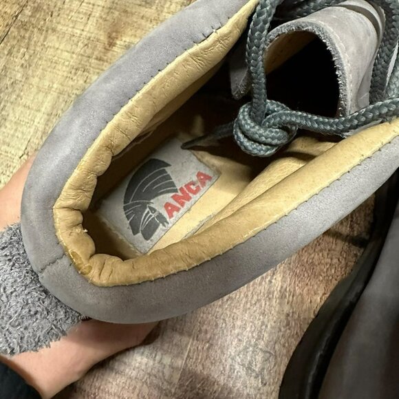 Anca Grey leather ankle boots men's 8.5 - Picture 7 of 10